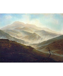 Caspar David Friedrich, Riesengebirgslandschaft mit aufsteigendem Nebel. Um 1820/1821