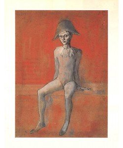 Picasso Pablo Sitzender Harlekin (1905) (Frequenzmodulierte Rastertechnik, Bütten)