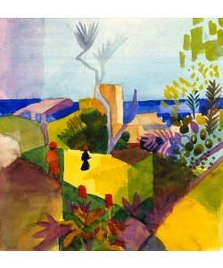 August Macke, Landschaft am Meer. 1914