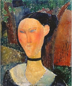 Amadeo Modigliani, Junge Frau mit Velour-Halsband.