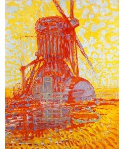 Piet Mondrian, Rote Mühle im Gegenlicht. 1908.