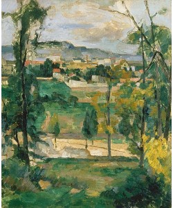 Paul Cézanne, Dorf hinter Bäumen, in der Ile de France (Village derrière les arbres, Ile de France). Um 1879