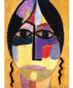 Alexej von Jawlensky, Mystischer Kopf (Rabenflügel IV). 1918.