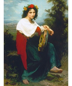 William Adolphe Bouguereau, Italienerin mit Tambourin. 1872.