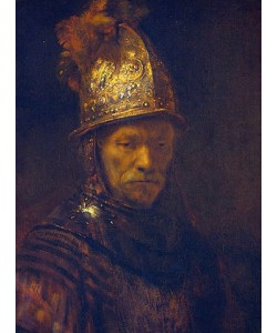 Rembrandt van Rijn (Umkreis), Der Mann mit dem Goldhelm. Um 1650/1655.