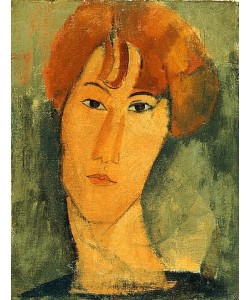 Amadeo Modigliani, Rothaarige junge Frau mit Halskrause (Jeune Femme Rousse à La Collerette). Ca. 1917