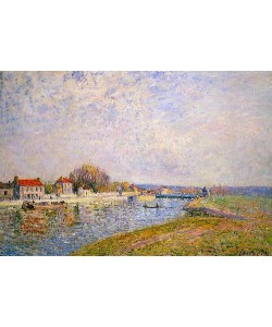 Alfred Sisley, Stauwehr am Loing-Kanal bei Saint-Mammes. 1884