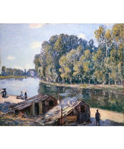 Alfred Sisley, Hütten am Loing-Kanal im Sonnenlicht. 1896