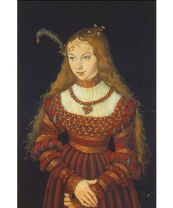 LUCAS CRANACH Der Ältere, Sibylle von Cleve als Braut des Prinzen Johann Friedrich von Sachsen-Weimar.