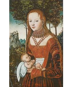 LUCAS CRANACH Der Ältere, Mutter mit Kind. Um 1525