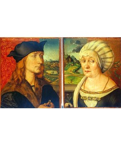 Albrecht Dürer, Doppelbildnis des Hans Tucher und seiner Ehefrau Felicitas. 1499.