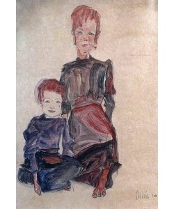 Egon Schiele, Zwei Proletarierkinder. 1910.