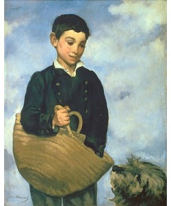 Édouard Manet, Knabe mit Korb und Hund. 1860.