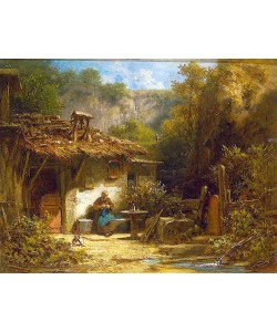 Carl Spitzweg, Strickender Einsiedler. Ende der 1860er/ Anfang 70er Jahre