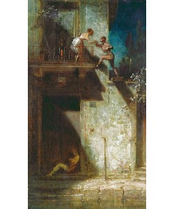 Carl Spitzweg, Pierrot und Columbine (Stelldichein). Um 1875.