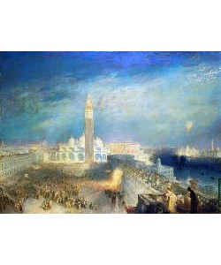 Joseph Mallord William Turner, Julia und ihre Zofe auf dem Balkon über dem Markusplatz Venedig.