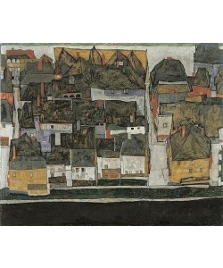 Egon Schiele, Krumau an der Moldau (Die kleine Stadt III). 1914