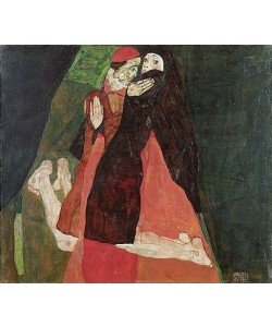 Egon Schiele, Kardinal und Nonne (Liebkosung). 1912