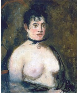 Édouard Manet, Die Brünette mit nacktem Busen.