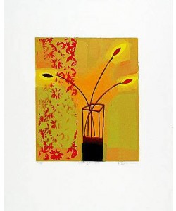 Baker Russel Yellow Glass Vase (2000) (Siebdruck, handsigniert)