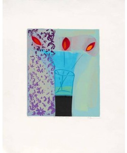 Baker Russel Blue Glass Vase (2001) (Siebdruck, handsigniert)