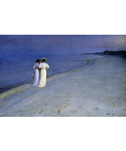 PEDER SEVERIN KROYER, Sommerabend bei Skagen (Anna Ancher und Marie Kroyer am Skagener Südstrand). 1893