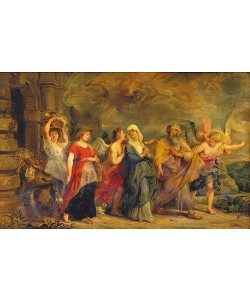 Peter Paul Rubens, Lot verlässt mit seiner Familie das brennende Sodom.