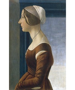 Sandro Botticelli, Bildnis einer Dame mit Kappe (La bella Simonetta).