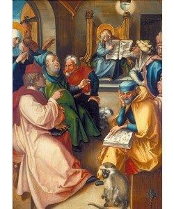 Albrecht Dürer, Der zwölfjährige Jesus im Tempel. Aus dem Altar: Die sieben Schmerzen Mariae. 1495/96