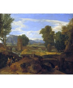 Jean-François Millet, Römische Landschaft mit Bogenbrücke.