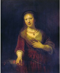 Rembrandt van Rijn, Saskia mit der roten Blume. 1641