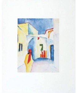 Macke August Blick in eine Gasse (Granolitho Verfahren, 250 g Rives-Bütten)