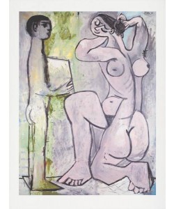 Picasso Pablo La Coiffure (1954) (Frequenzmodulierte Rastertechnik, Bütten)