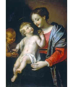 Flämisch, Maria mit dem Kind und dem kleinen Johannes.
