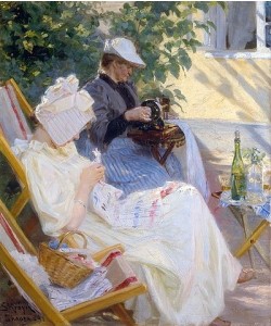 PEDER SEVERIN KROYER, Zwei Frauen im Garten (In der Laube). 1892.