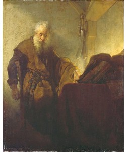 Rembrandt van Rijn (?), Der heilige Paulus, beim Schreiben innehaltend. Um 1628-30