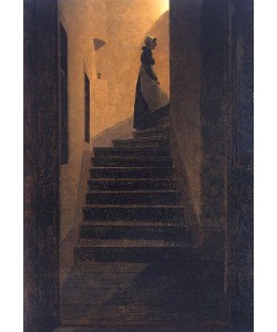 Caspar David Friedrich, Caroline auf der Treppe. 1825