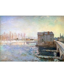 Alfred Sisley, Wassermühle an der Brücke von Moret im Winter. 1890.