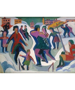 Ernst Ludwig Kirchner, Eisbahn mit Schlittschuhläufern. 1925