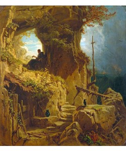 Carl Spitzweg, Der Einsiedler (Bene vixit qui bene latuit). 1850.