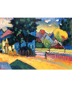 Wassily Kandinsky, Murnau - Studie zur Landschaft mit grünem Haus. 1908