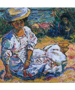 Ernst Ludwig Kirchner, Frauenbildnis in weißem Kleid. 1908.