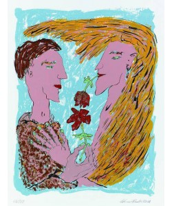 Reuber Werner Anemonenpaar (Siebdruck, handsigniert)