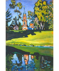 Wassily Kandinsky, Achtyrka - Rote Kirche. Vor 1908 oder 1917.