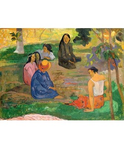 Paul Gauguin, Konversation auf Tahiti (Les Parau Parau). 1891