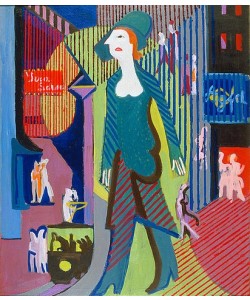 Ernst Ludwig Kirchner, Nachtfrau (Frau geht über nächtliche Strasse). 1928/1929.