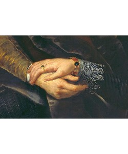 Peter Paul Rubens, Rubens und Isabella in der Geissblattlaube. Detail: Hände. Um 1609