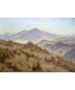 Caspar David Friedrich, Gebirge bei aufsteigendem Nebel. Ca. 1835.