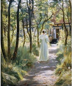 PEDER SEVERIN KROYER, Marie, die Frau des Künstlers, auf einem Gartenweg. 1895
