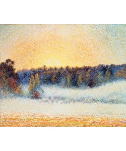 Camille Pissarro, Sonnenuntergang und Nebel bei Eragny. 1891